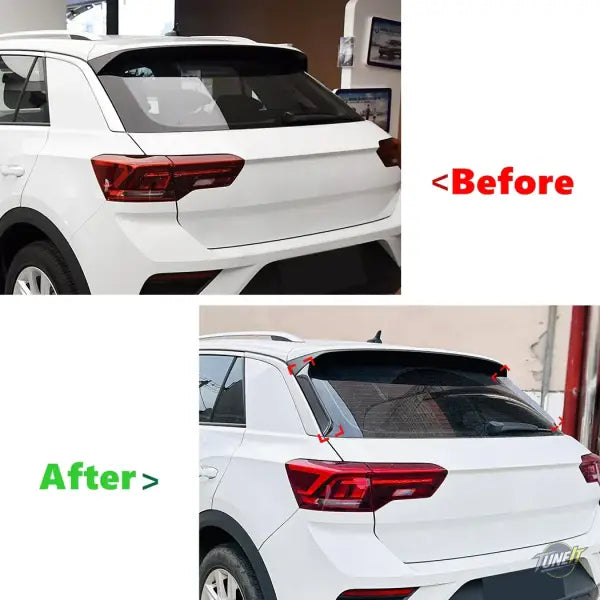 Aileron de fenêtre latéral noir brillant pour T-Roc SUV MK1 R Line