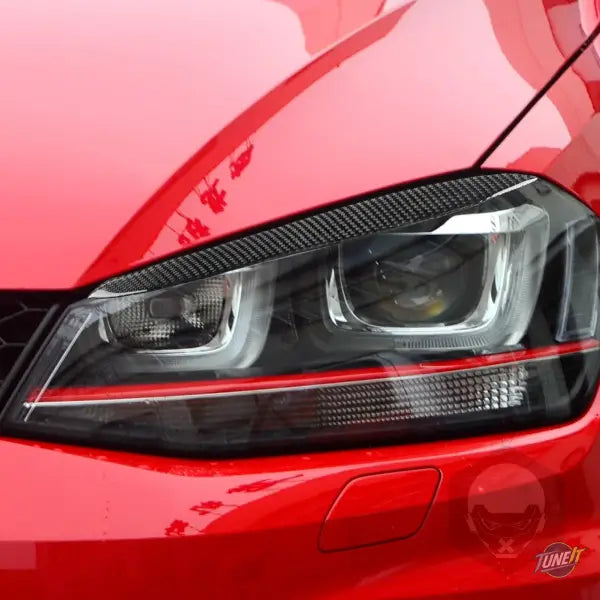 Autocollant de couverture de phare en fibre carbone pour Volkswagen Golf 7