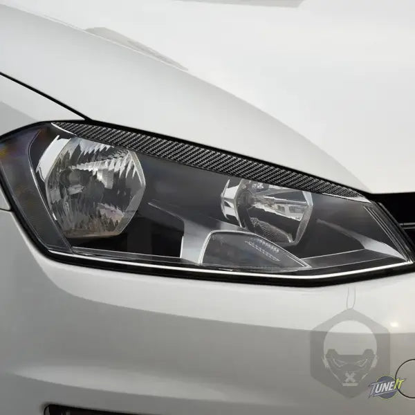 Autocollant de couverture de phare en fibre carbone pour Volkswagen Golf 7
