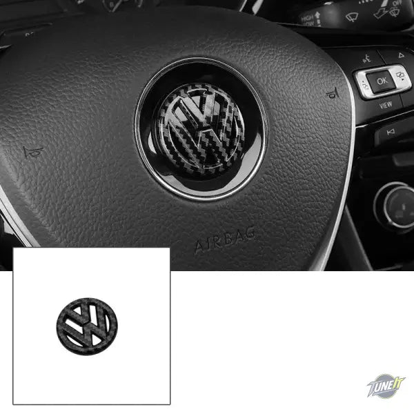 Autocollants de volant noir ou style carbone pour Volkswagen Golf / Bora / Scirocco / Passat (modèles compatibles)