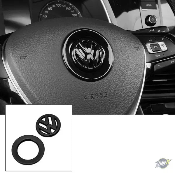 Autocollants de volant noir ou style carbone pour Volkswagen Golf / Bora / Scirocco / Passat (modèles compatibles)