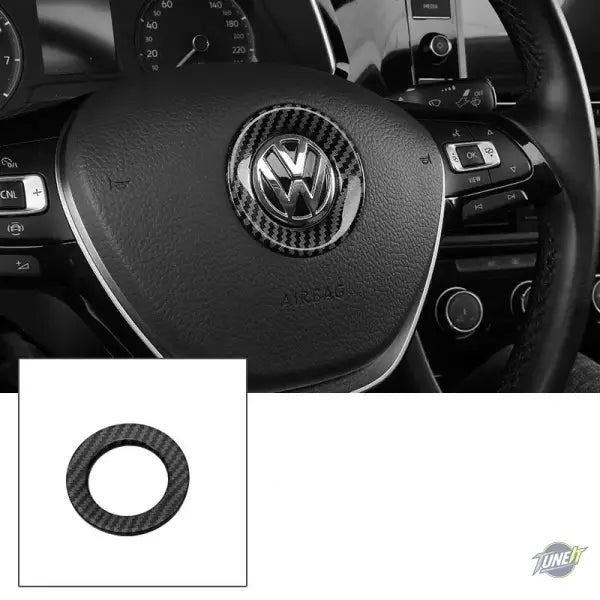 Autocollants de volant noir ou style carbone pour Volkswagen Golf / Bora / Scirocco / Passat (modèles compatibles)