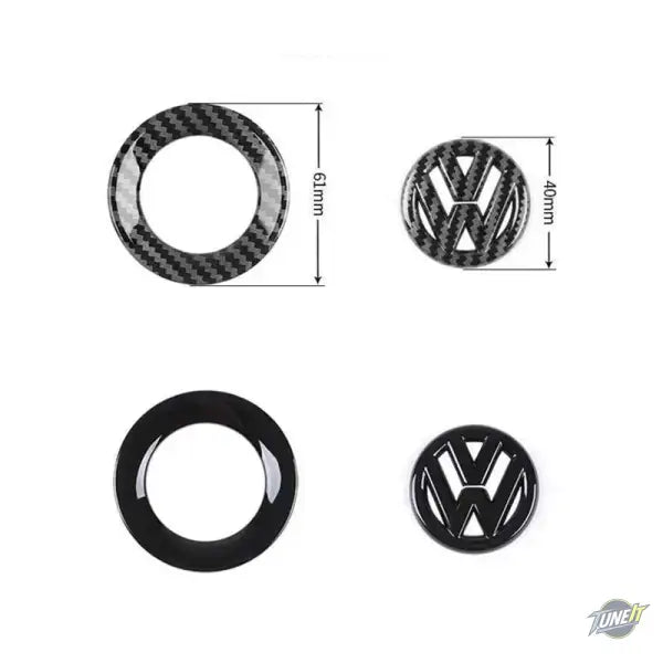 Autocollants de volant noir ou style carbone pour Volkswagen Golf / Bora / Scirocco / Passat (modèles compatibles)