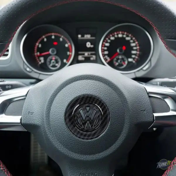 Autocollants de volant noir ou style carbone pour Volkswagen Golf / Bora / Scirocco / Passat (modèles compatibles)
