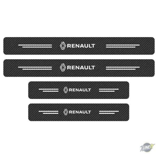 4pcs Carbon Fiber Car Sticker Auto Door Threshold Waterproof For Renault Megane 2 3 4 Twingo Clio Talisman Captur Kwid