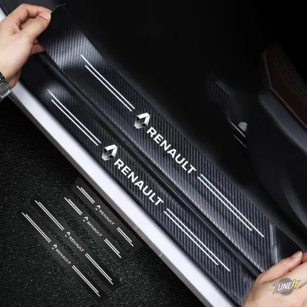 4pcs Carbon Fiber Car Sticker Auto Door Threshold Waterproof For Renault Megane 2 3 4 Twingo Clio Talisman Captur Kwid