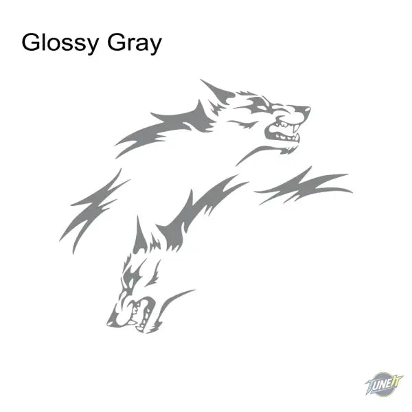 Autocollants latéraux en vinyle Wolf personnalisés pour voitures modèles divers - Glossy Gray
