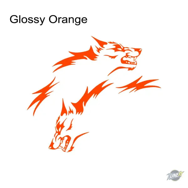 Autocollants latéraux en vinyle Wolf personnalisés pour voitures modèles divers - Glossy Orange