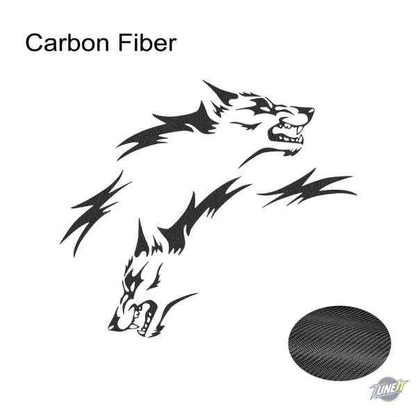 Autocollants latéraux en vinyle Wolf personnalisés pour voitures modèles divers - Carbon Fiber