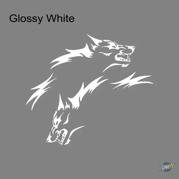 Autocollants latéraux en vinyle Wolf personnalisés pour voitures modèles divers - Glossy White