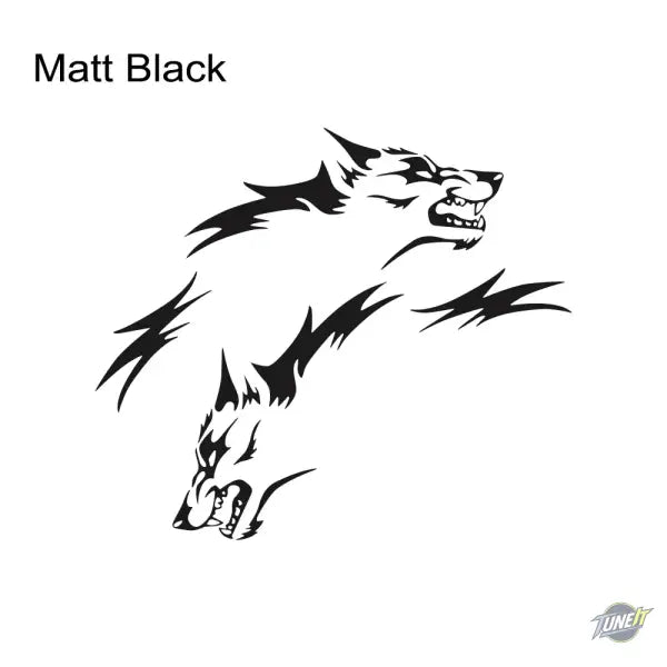Autocollants latéraux en vinyle Wolf personnalisés pour voitures modèles divers - Matt Black