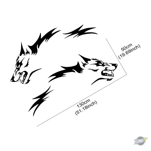 Autocollants latéraux en vinyle Wolf personnalisés pour voitures modèles divers