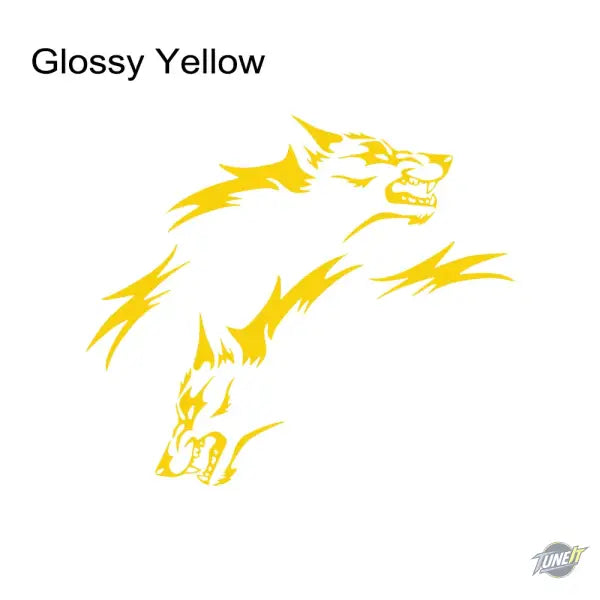 Autocollants latéraux en vinyle Wolf personnalisés pour voitures modèles divers - Glossy Yellow
