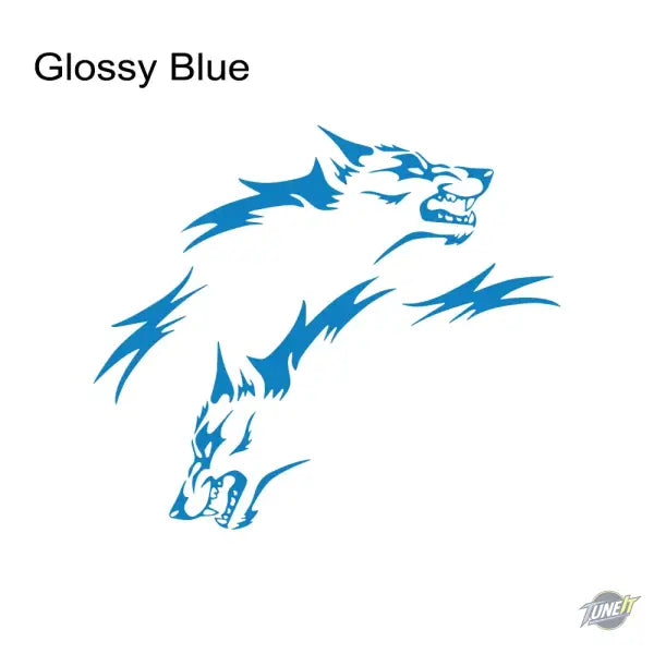 Autocollants latéraux en vinyle Wolf personnalisés pour voitures modèles divers - Glossy Blue