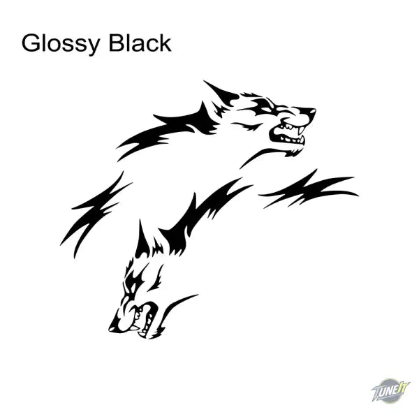 Autocollants latéraux en vinyle Wolf personnalisés pour voitures modèles divers - Glossy Black