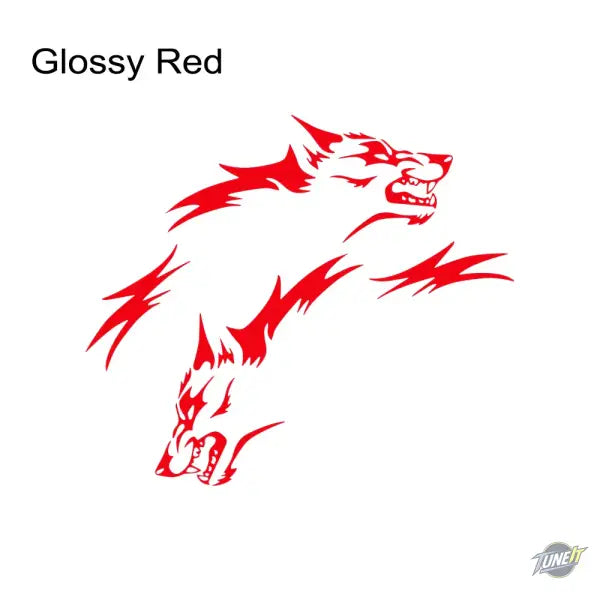 Autocollants latéraux en vinyle Wolf personnalisés pour voitures modèles divers - Glossy Red