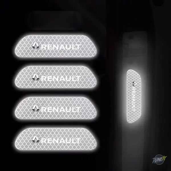 Autocollants Réfléchissants Renault Duster Megane 2002-2018 - Sécurité - White - Autocollant réfléchissant