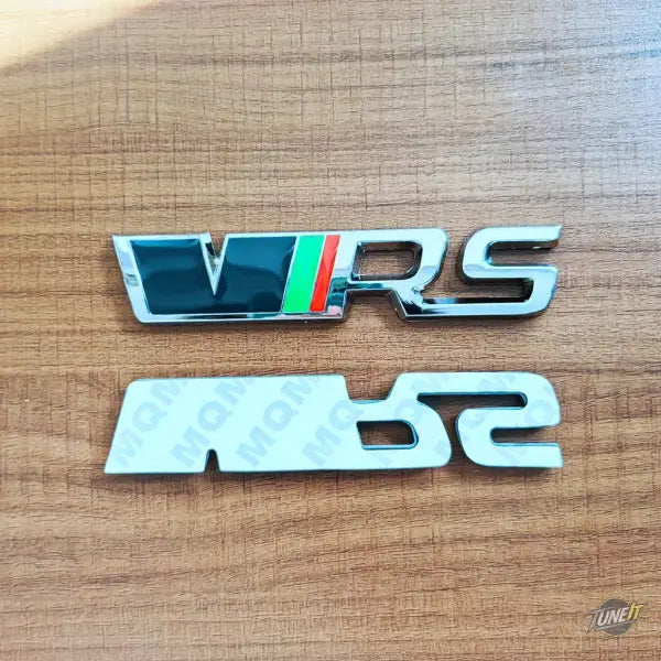 Badge de coffre 3D RS pour Kodiaq Rapid Fabia Octavia MK4 VRS - Grey Silver
