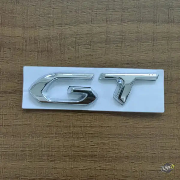 Badge de coffre métal 3D logo GT noir chromé style sport pour Peugeot - Chrome