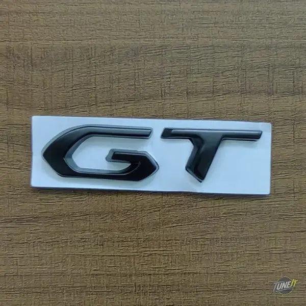 Badge de coffre métal 3D logo GT noir chromé style sport pour Peugeot - Black 1