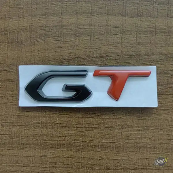 Badge de coffre métal 3D logo GT noir chromé style sport pour Peugeot - Black red