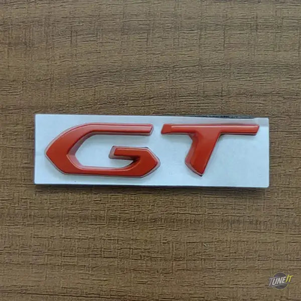 Badge de coffre métal 3D logo GT noir chromé style sport pour Peugeot - Red