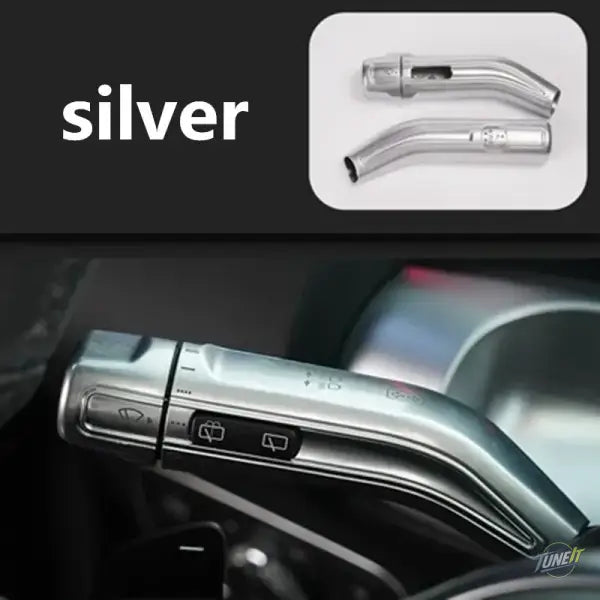 Car Sticker Steering Wheel Shift Lever Wiper Rod Cover Trim Frame for Benz a B CLA GLB GLA Cl W177 V177 W247 - Silver