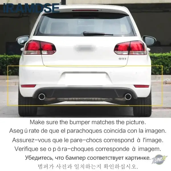 Diffuseur arrière noir brillant Volkswagen Golf MK6 GTI 2008-2013 Decoratif