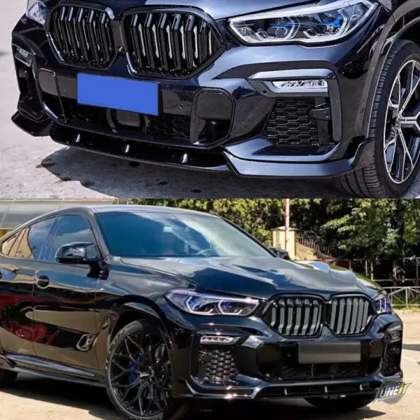 Diffuseur avant noir brillant BMW X6 G06 kit carrosserie style audacieux