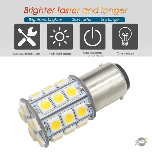 For Car Boats Replacement White 27-SMD BA15D Cabin Marine Boat LED Interior Lights Bulbs 1004 1076 1142 Universal