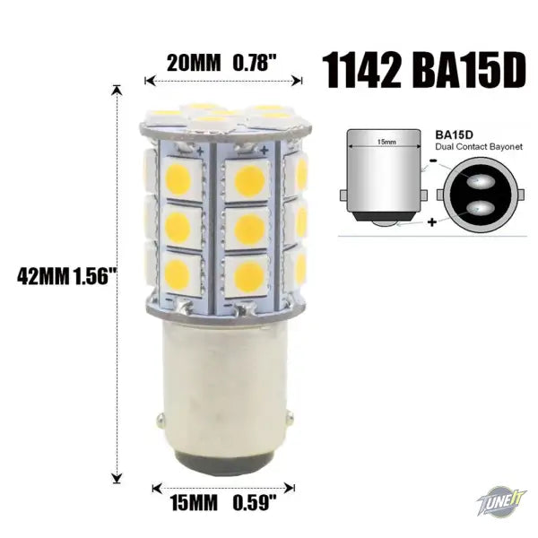 For Car Boats Replacement White 27-SMD BA15D Cabin Marine Boat LED Interior Lights Bulbs 1004 1076 1142 Universal