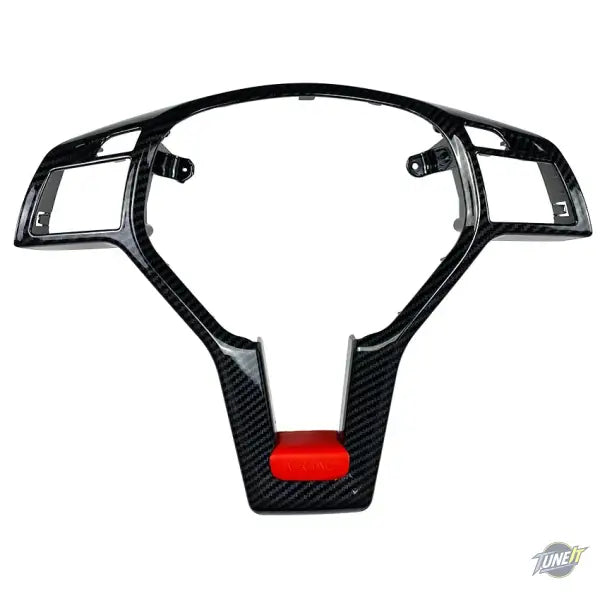 Garniture de cadre de volant noir brillant pour Mercedes-Benz GLA CLA W204 W212 - RED-carbon look