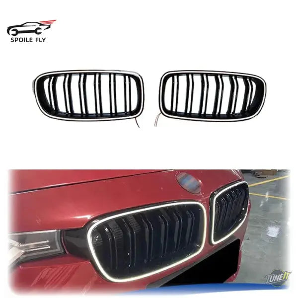 Grille avant lumineuse noir brillant BMW Série 3 F30 F31 2012-2019 style racing - Gloss Black