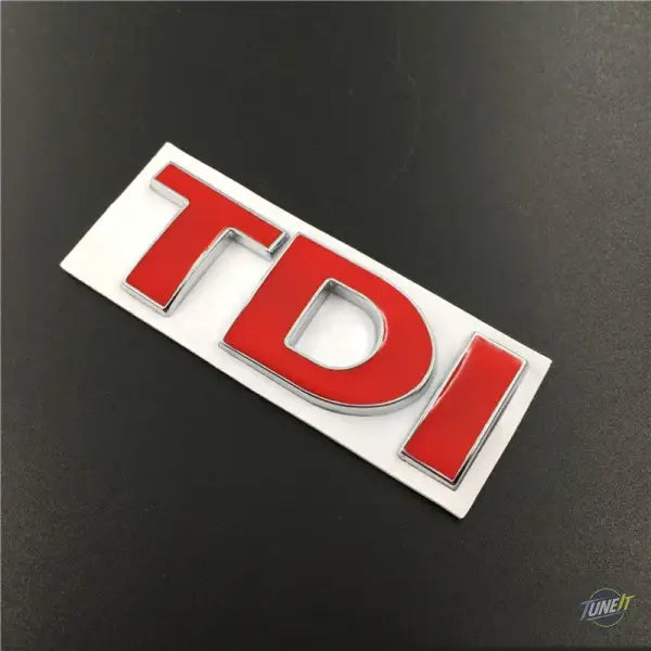 Lettres métalliques 3D TDI VW MK2 MK4 MK5 MK6 MK7 argenté - Rouge