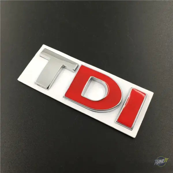 Lettres métalliques 3D TDI VW MK2 MK4 MK5 MK6 MK7 argenté - Silver T Red DI