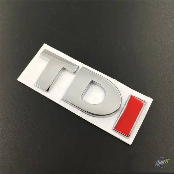 Lettres métalliques 3D TDI VW MK2 MK4 MK5 MK6 MK7 argenté - Silver TD Red I