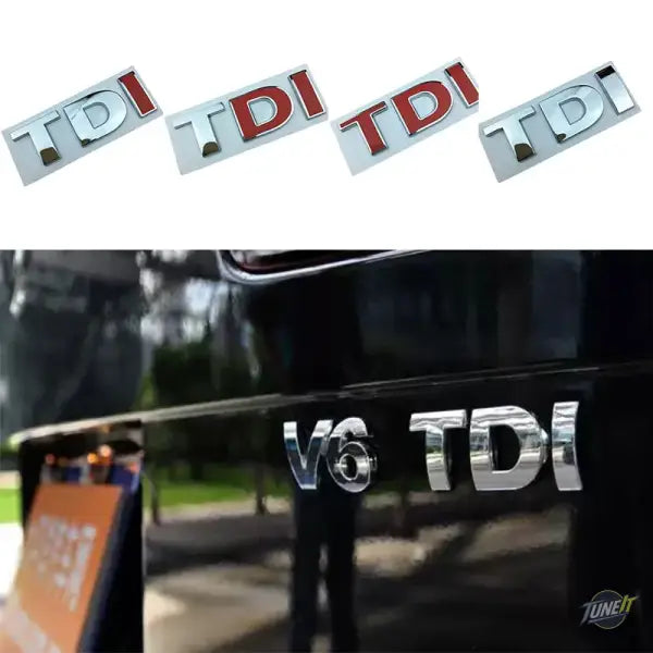 Logo métal 3D TDI rouge chromé pour Audi VW touche personnalisée