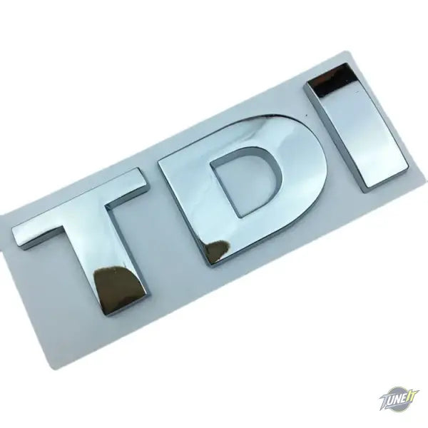 Logo métal 3D TDI rouge chromé pour Audi VW touche personnalisée - TDI Silver