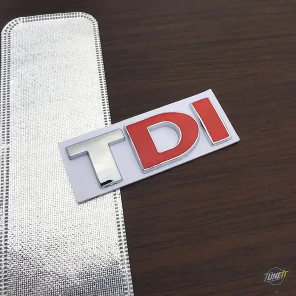 Logo métal 3D TDI rouge chromé pour Audi VW touche personnalisée