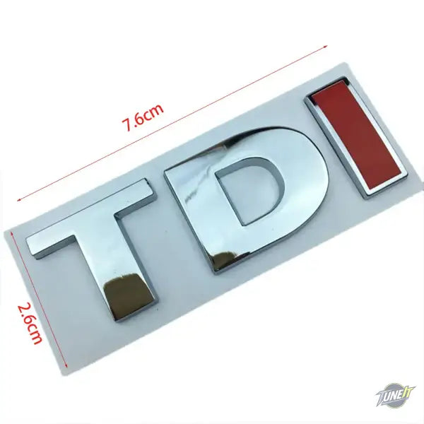 Logo métal 3D TDI rouge chromé pour Audi VW touche personnalisée