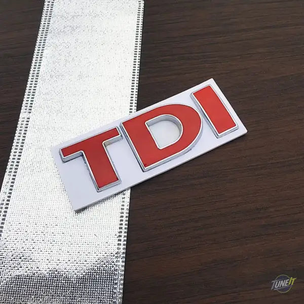 Logo métal 3D TDI rouge chromé pour Audi VW touche personnalisée