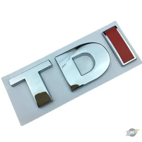 Logo métal 3D TDI rouge chromé pour Audi VW touche personnalisée - TD Silver I Red