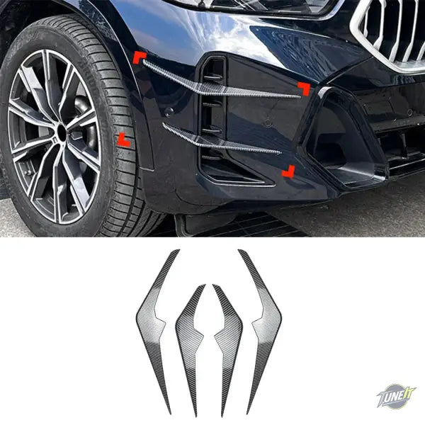 Pare-chocs avant BMW X6 G06 Noir Brillant Style Carbone Pièces Compatibles