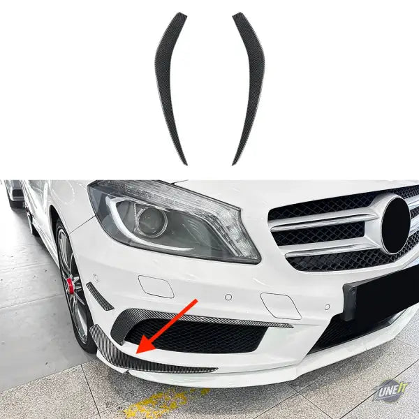 Pare-chocs avant brillant Mercedes Benz Classe A W176 Noir Brillant - Carbon look 2
