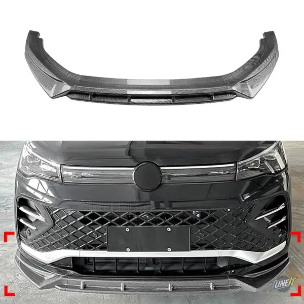 Protecteur de pare-chocs avant glossy noir pour Volkswagen Tiguan MK3 Rline