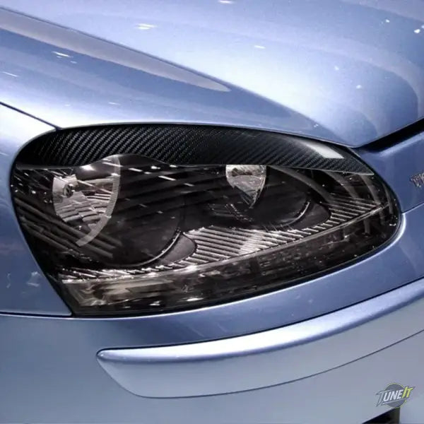 Real Carbon Fiber Car Front Headlight Eyebrow Eyelids Stickers For Volkswagen Golf5 MK5 2005 2006 2007 2008 2009