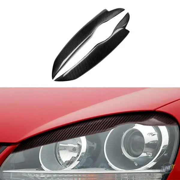 Real Carbon Fiber Car Front Headlight Eyebrow Eyelids Stickers For Volkswagen Golf5 MK5 2005 2006 2007 2008 2009