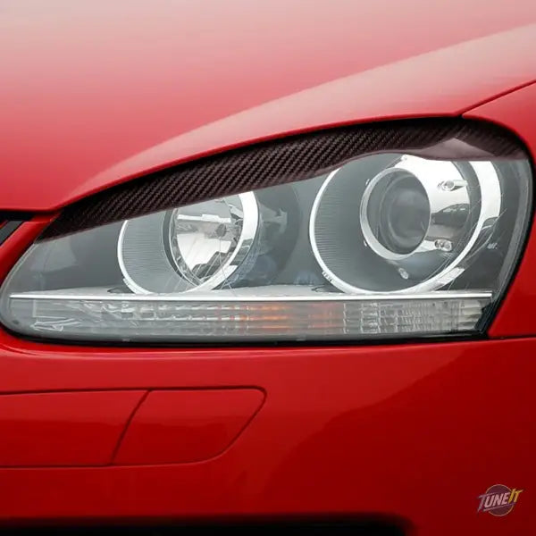 Real Carbon Fiber Car Front Headlight Eyebrow Eyelids Stickers For Volkswagen Golf5 MK5 2005 2006 2007 2008 2009