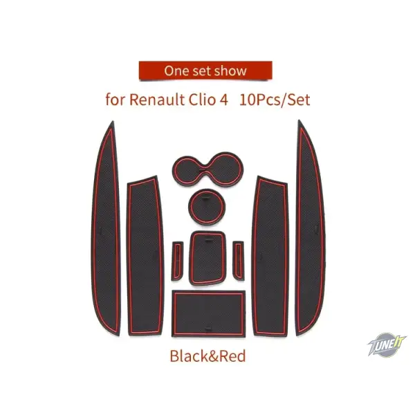Tapis Anti-Dérapant Renault Clio 4 2013-2018 - Accessoires Intérieurs - NO CLIO4 RED 10PCS - Tapis de coffre